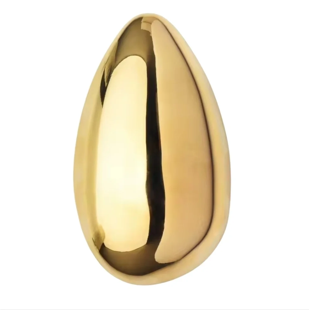 New! ZARA Gold Teardrop Brooch Minimalist Liquid Metal Sculptural Pin | NWOT